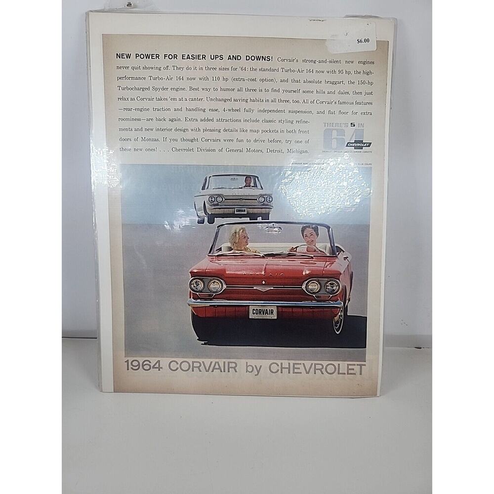 Chevrolet car advertising 14x12 1970, 71, 73Nova 1964 Corvair Lot Of 4